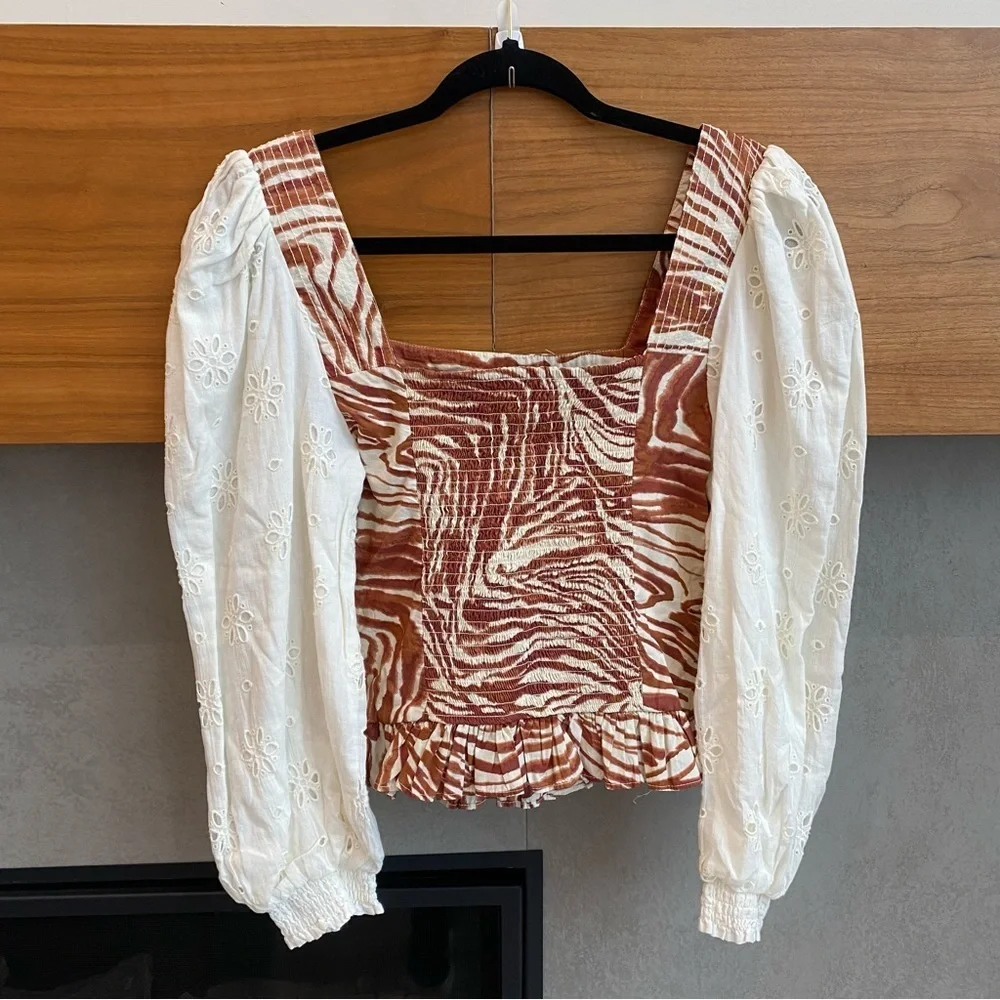 NWT Love The Label Anthropologie Square Neck Top, Size S
